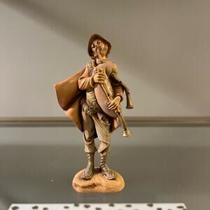 Vintage Fontanini Nativity Josiah Bagpiper 4.5” Scale Figure Depose Italy #103